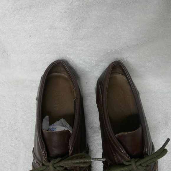 David Tate Brown Leather Oxford Shoes Lace-up Gold Detail Size 8 NARROW - Picture 5 of 16